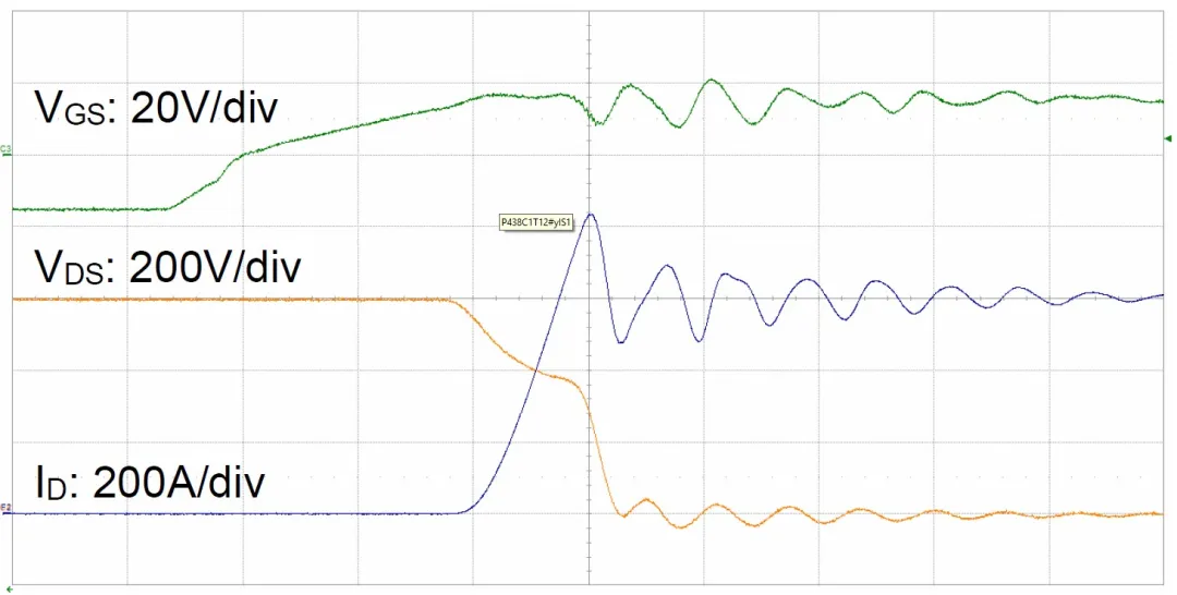 图2：SiC MOSFET（FMF600DXZ-24B）开通波形.png