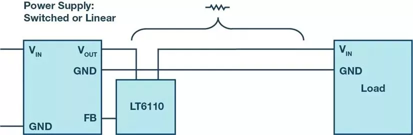 图2. 利用 LT6110 调节电源输出电压.png