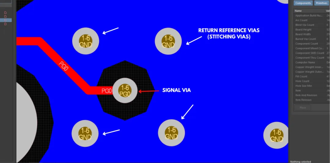 图 5：Altium Designer® 中的缝合过孔示例.png
