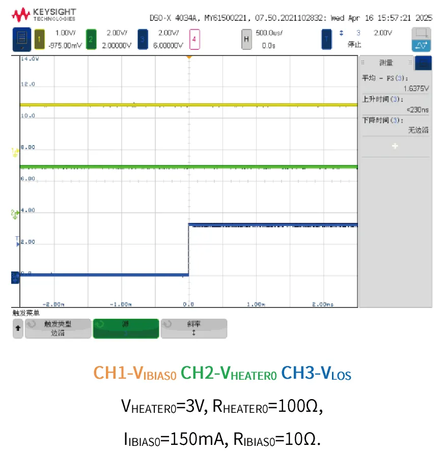 图8 加热器电压和偏置电流在135℃过温报警时的变化.png